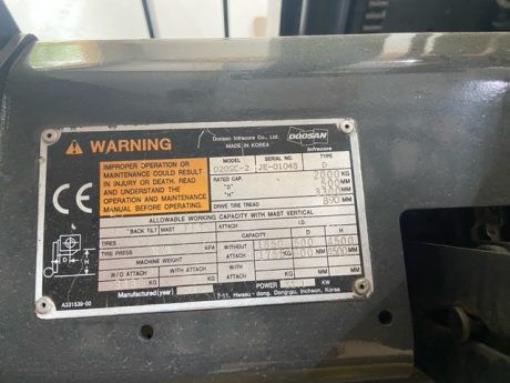 Doosan D20SC Diesel Forklift - Image 3